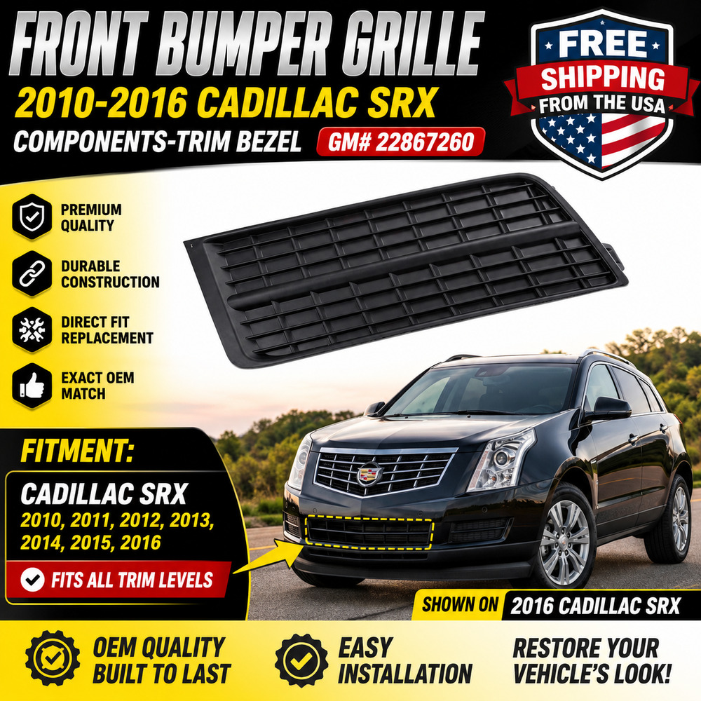 Front Bumper Lower Grille Trim Bezel GM# 22867260 Fits 2010-2016 Cadillac SRX